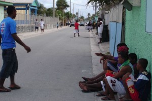 A street scene from Ebeye, Republic of the Marshall Islands